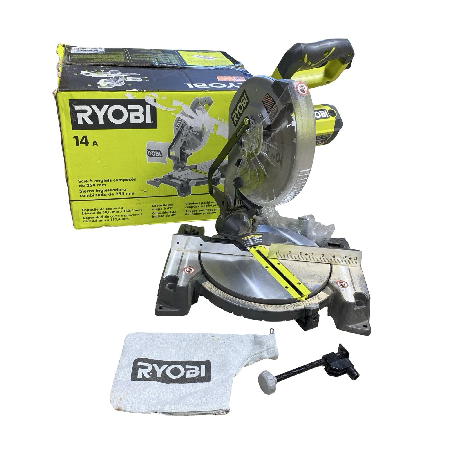 Ryobi 14 Amp Corded 10 in. Corded Electric Compound Miter Saw, TS1346