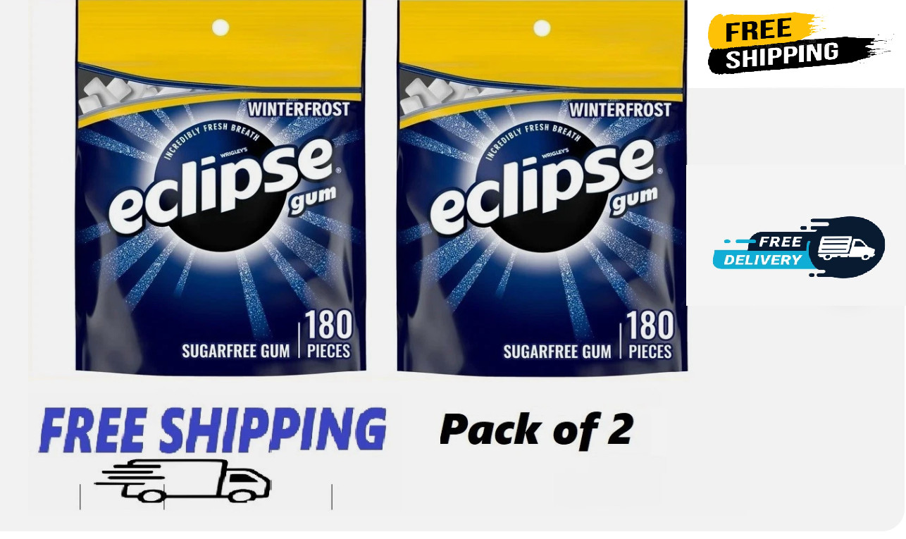 New Eclipse Winterfrost Sugar Free Chewing Gum, Value Pack – 180 Ct Bag
