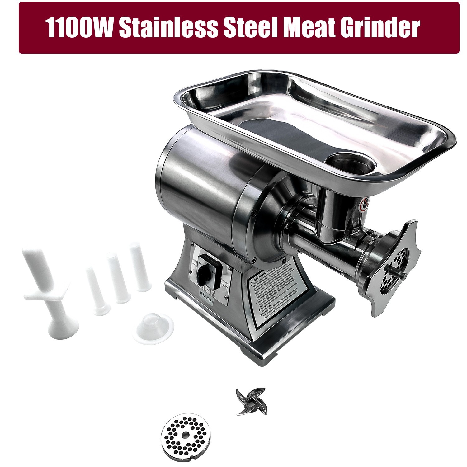 2800W Heavy Duty Commercial Electric Meat Grinder Sausage Maker Mincer Stuffer