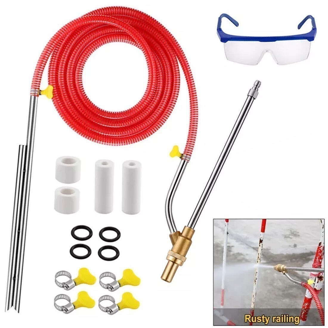 5000 PSI Sandblasting Kit for Pressure Washer Sand Blaster Attachment Power