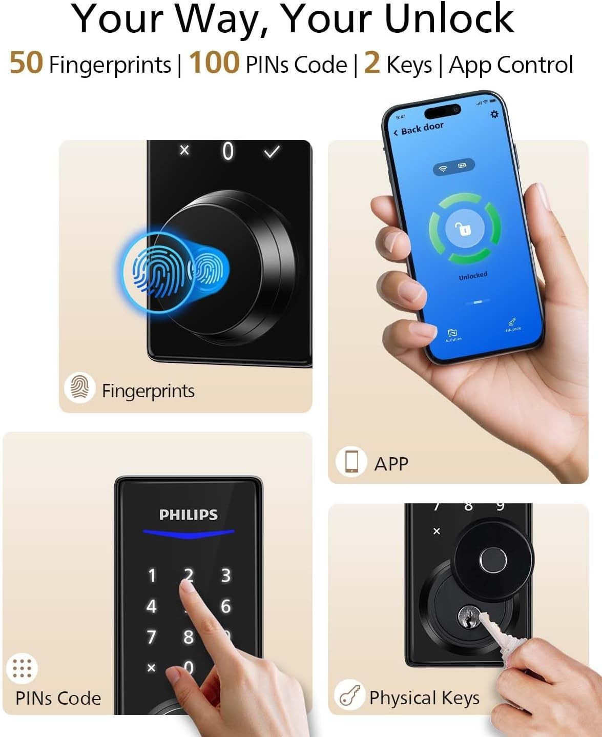 *GREAT DEAL* Philips Home Access 4000 Deadbolt Bluetooth Smart Keyless Door Lock