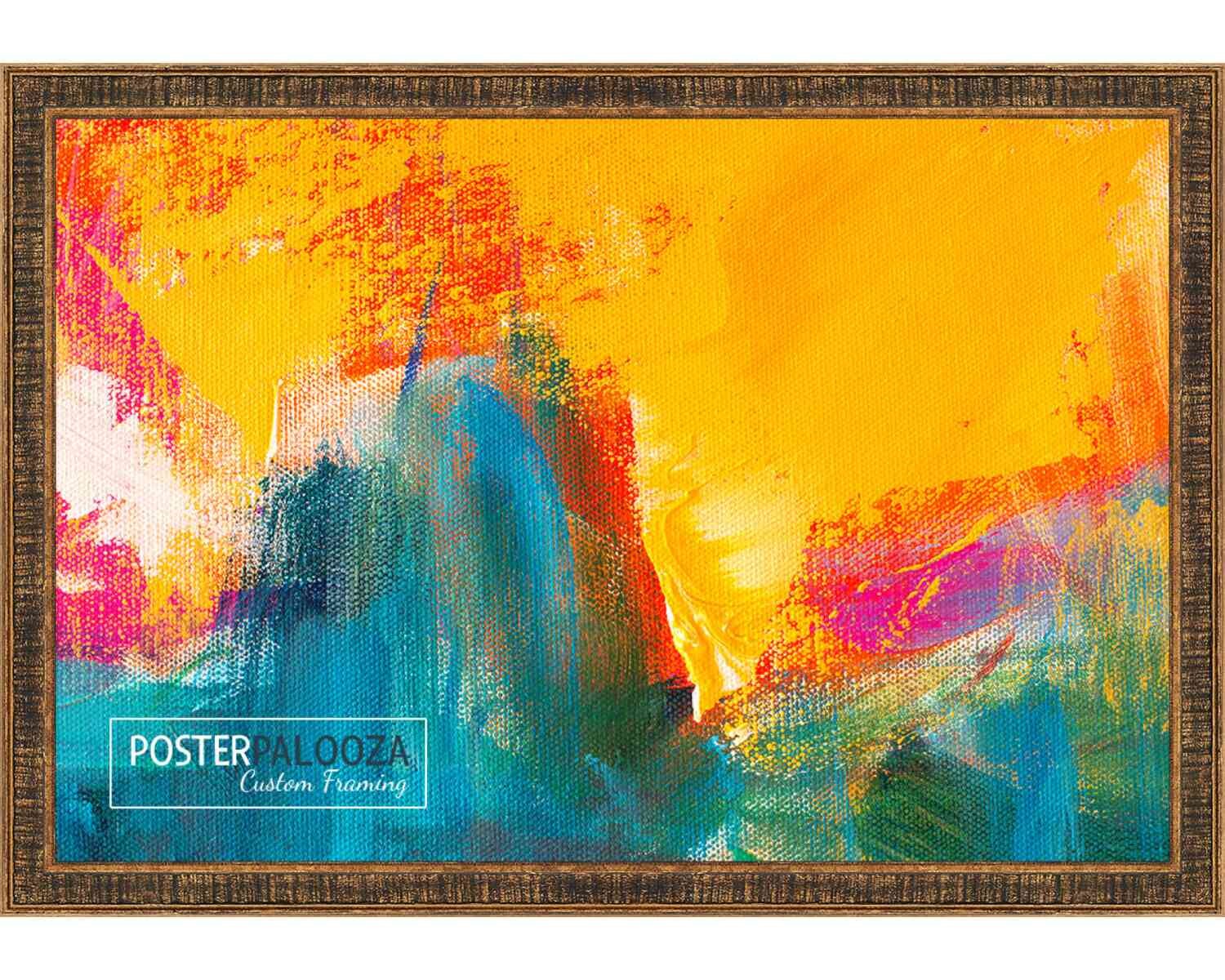 Textured Gold Picture Frame – UV Acrylic,Backing, Hanging Hardware