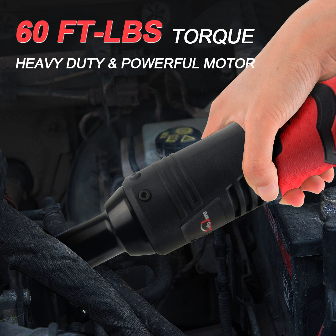 Extended Cordless Electric Ratchet Wrench, 3/8″ 60 Ft-lbs 450 RPM 18V Long Reach
