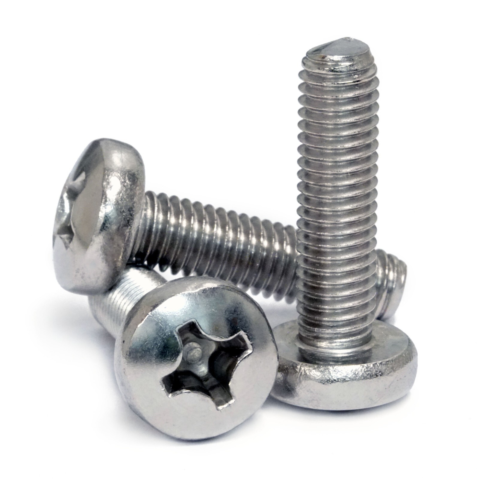 M6 / 6mm Phillips Pan Head Machine Screws, Stainless Steel A2, DIN 7985, 8-70mm