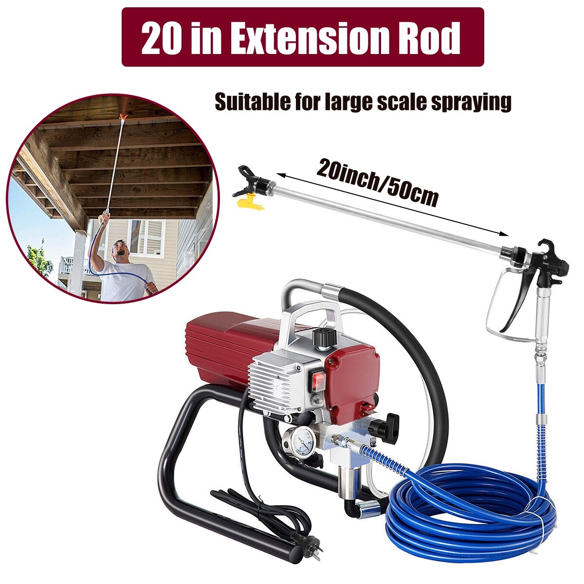 110V 1700W High Pressure Airless Spraying Wall Paint Spray Gun Sprayer Machine