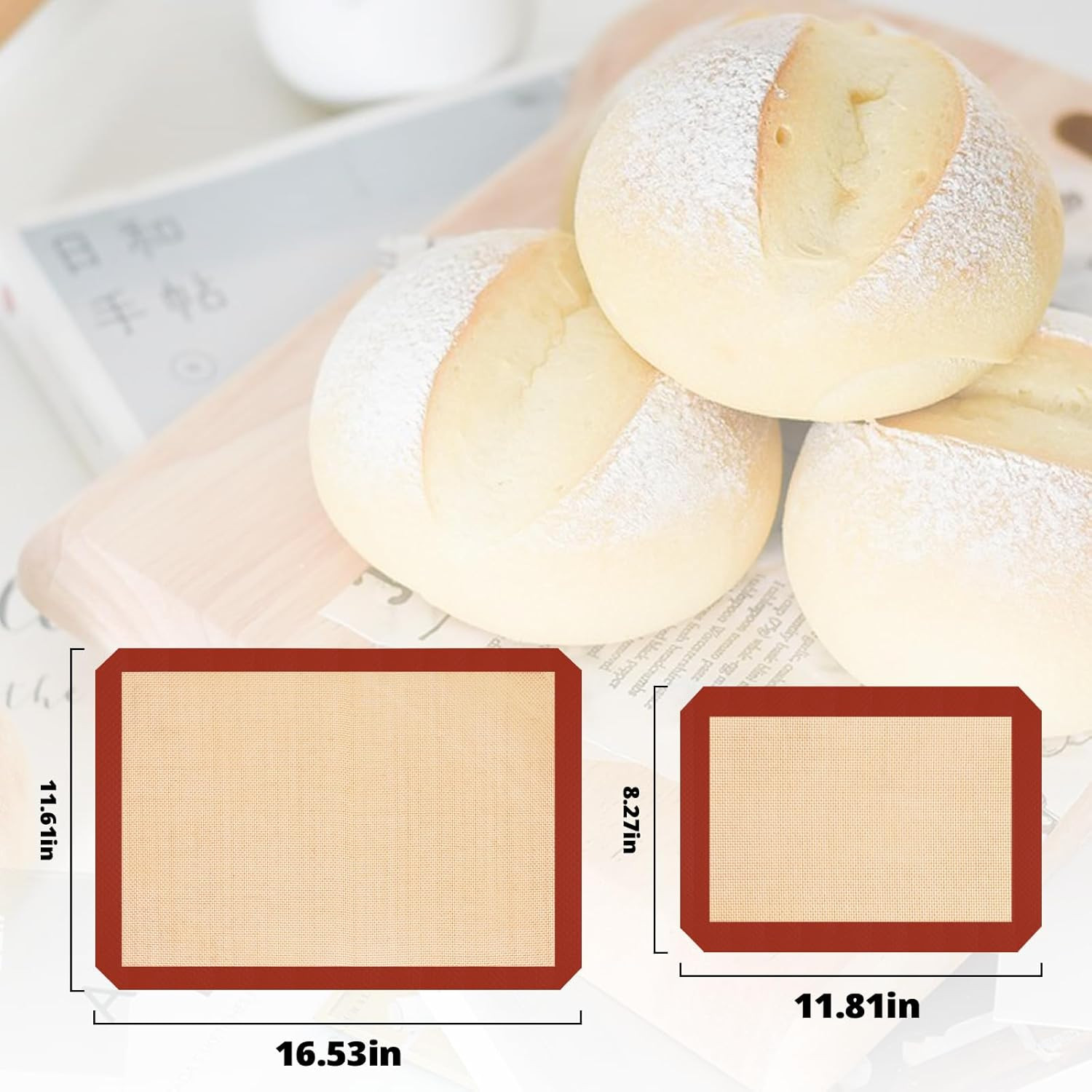 Silicone Baking Mats 3 Pack Non-Stick Mats Cookie Sheet Easy Clean & Reusable Ov