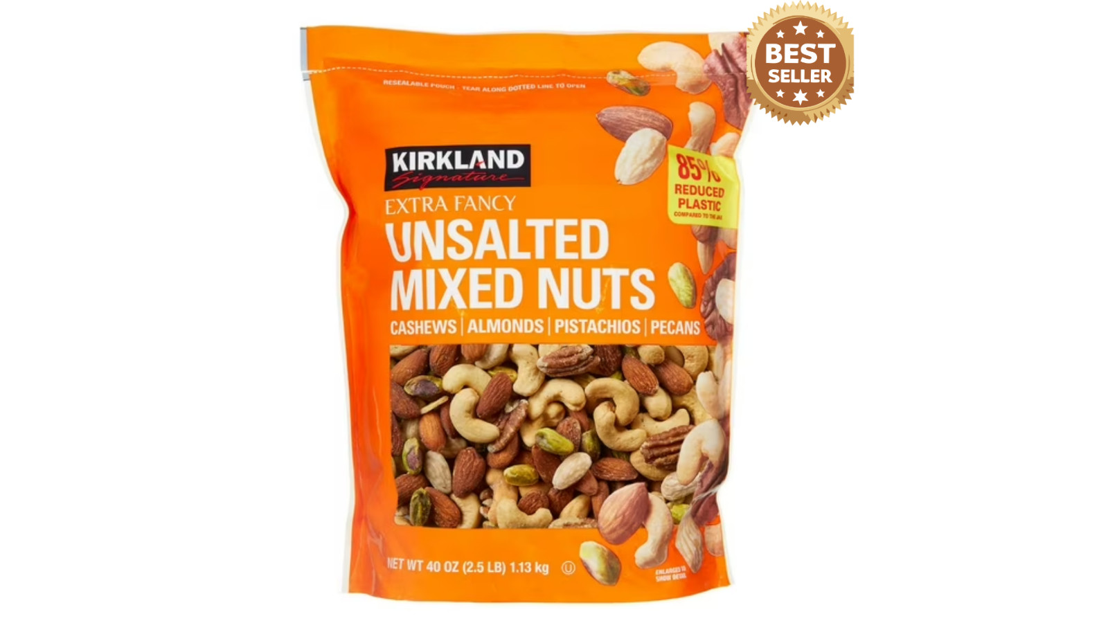 Kirkland Signature Extra Fancy Mixed Nuts, UnSalted, 40 oz