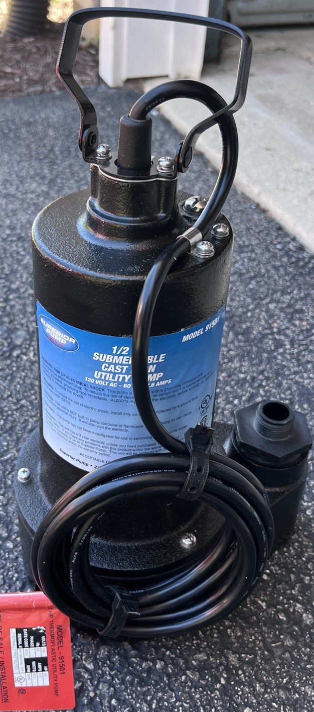 Superior 1/2 HP Submersible Cast Iron Utility Pump 91501 with FREE SHIPPING!