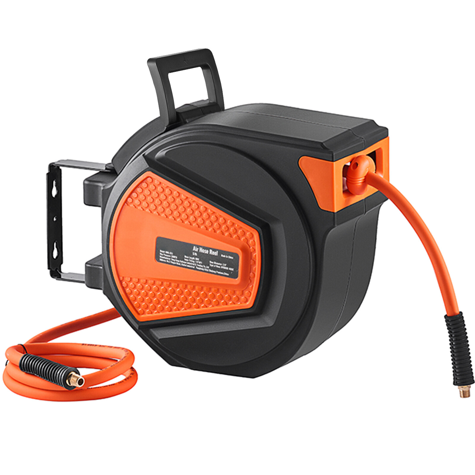 Retractable Air Hose Reel 3/8 IN x 50 FT Hybrid Enclosed Air Hose 300 PSI
