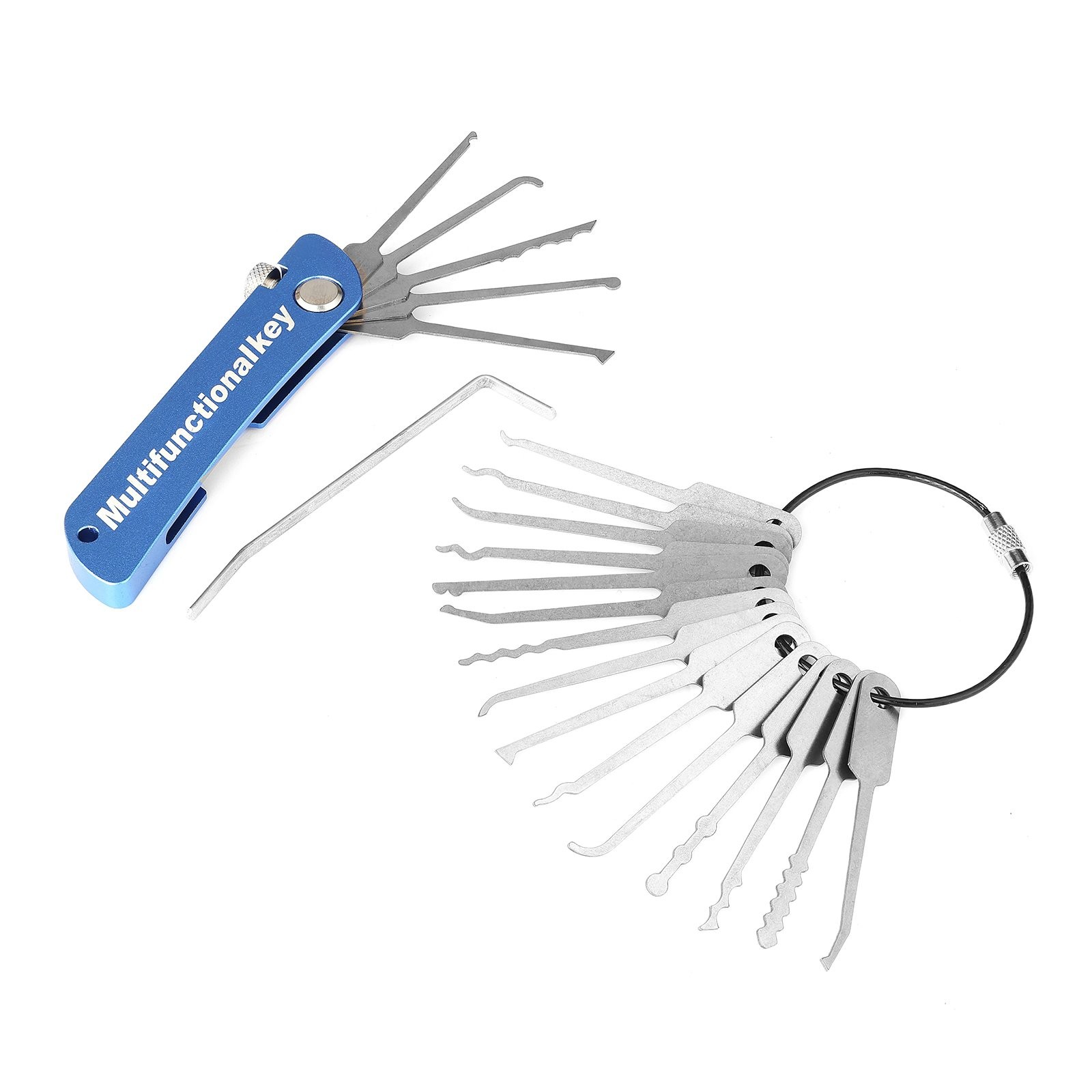 Multifunctional Stainless Steel 21in1Set Key Kit Transparent PadLock Optional
