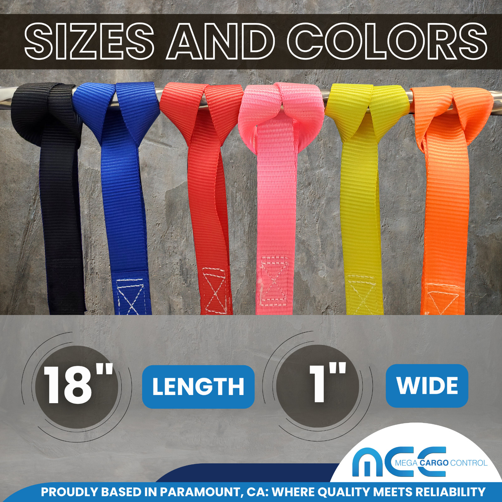 USA 6 Pack Heavy Duty 18″ Soft Loop Tie Down Strap Motorcycle Dirt-Bike ATV UTV
