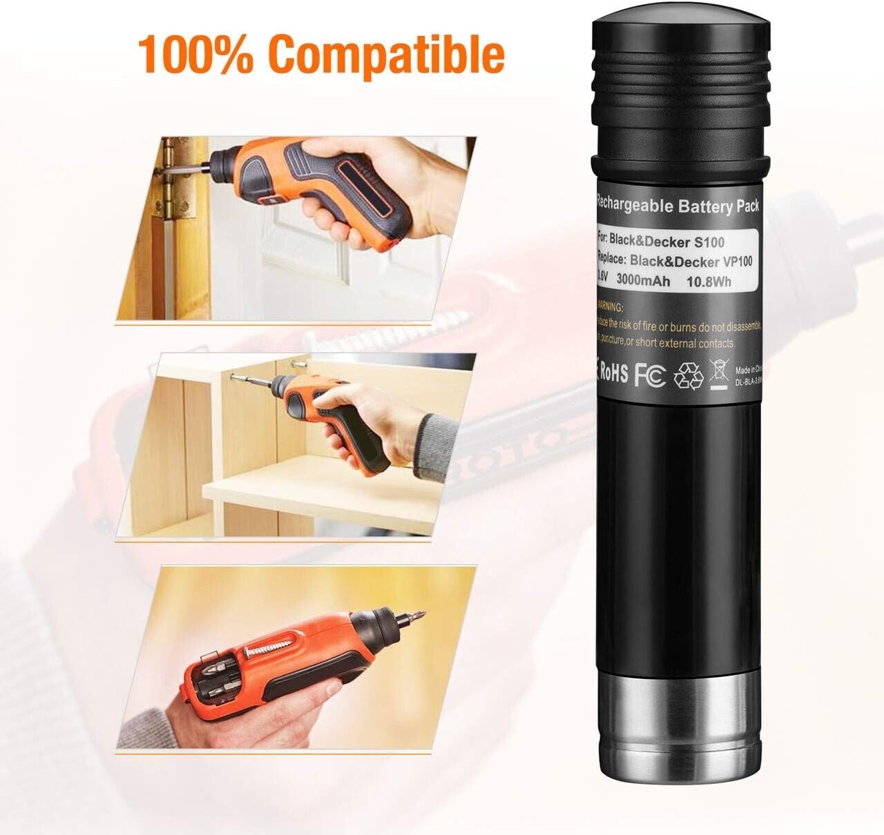 2/4PACK 3.6Ah For Black & Decker Versapak VP100 VP105 VP110 VP143 3.6V Battery