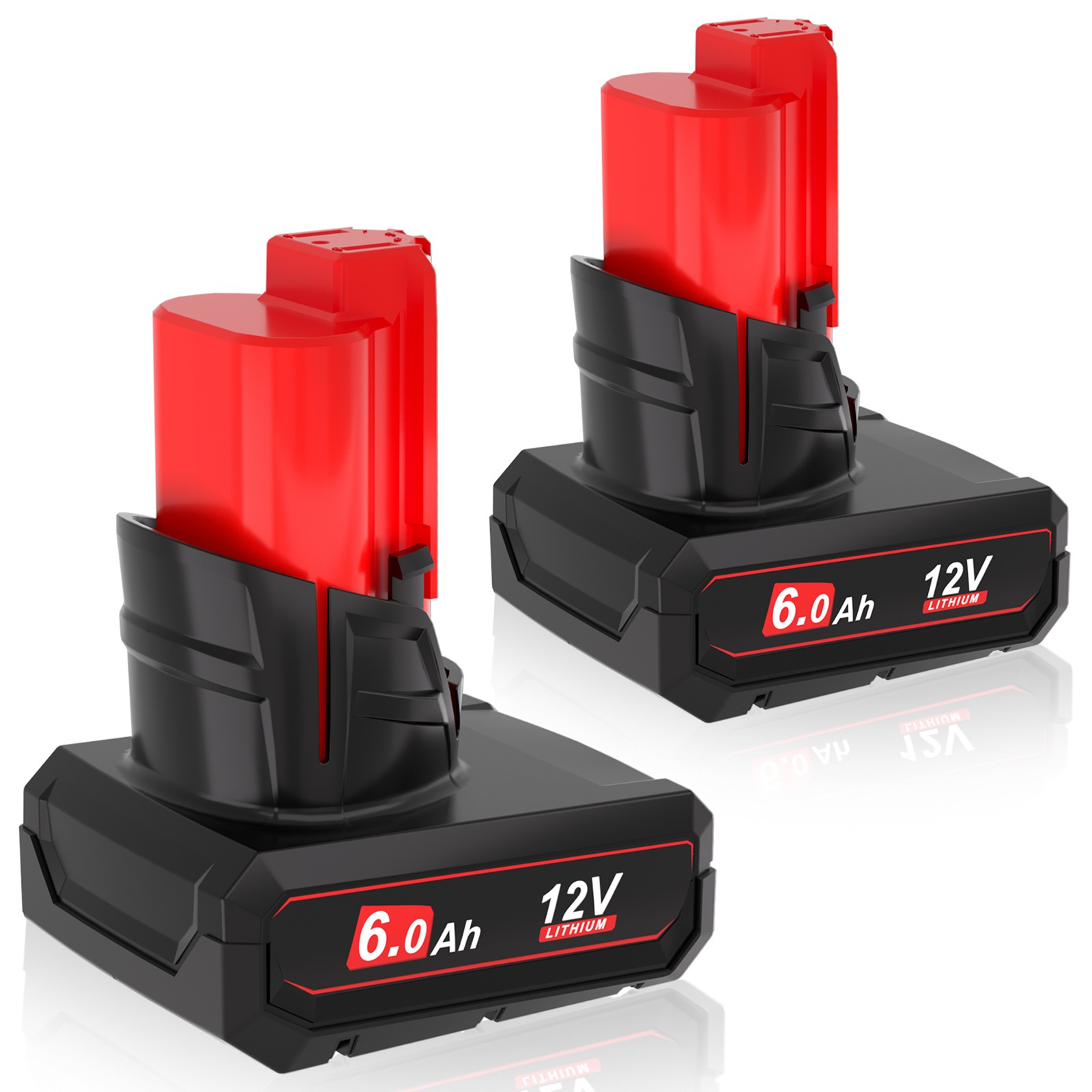2Pack 6.0Ah Battery For Milwaukee M12 LITHIUM Extended Capacity 48-11-2460 12V