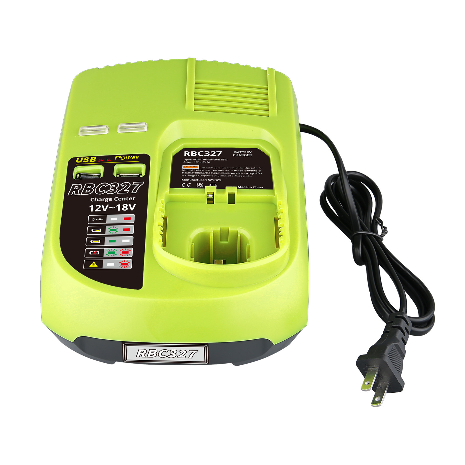P117 Fast Charger For RYOBI For One+ Plus P108 18V High Capacity Lithium Battery