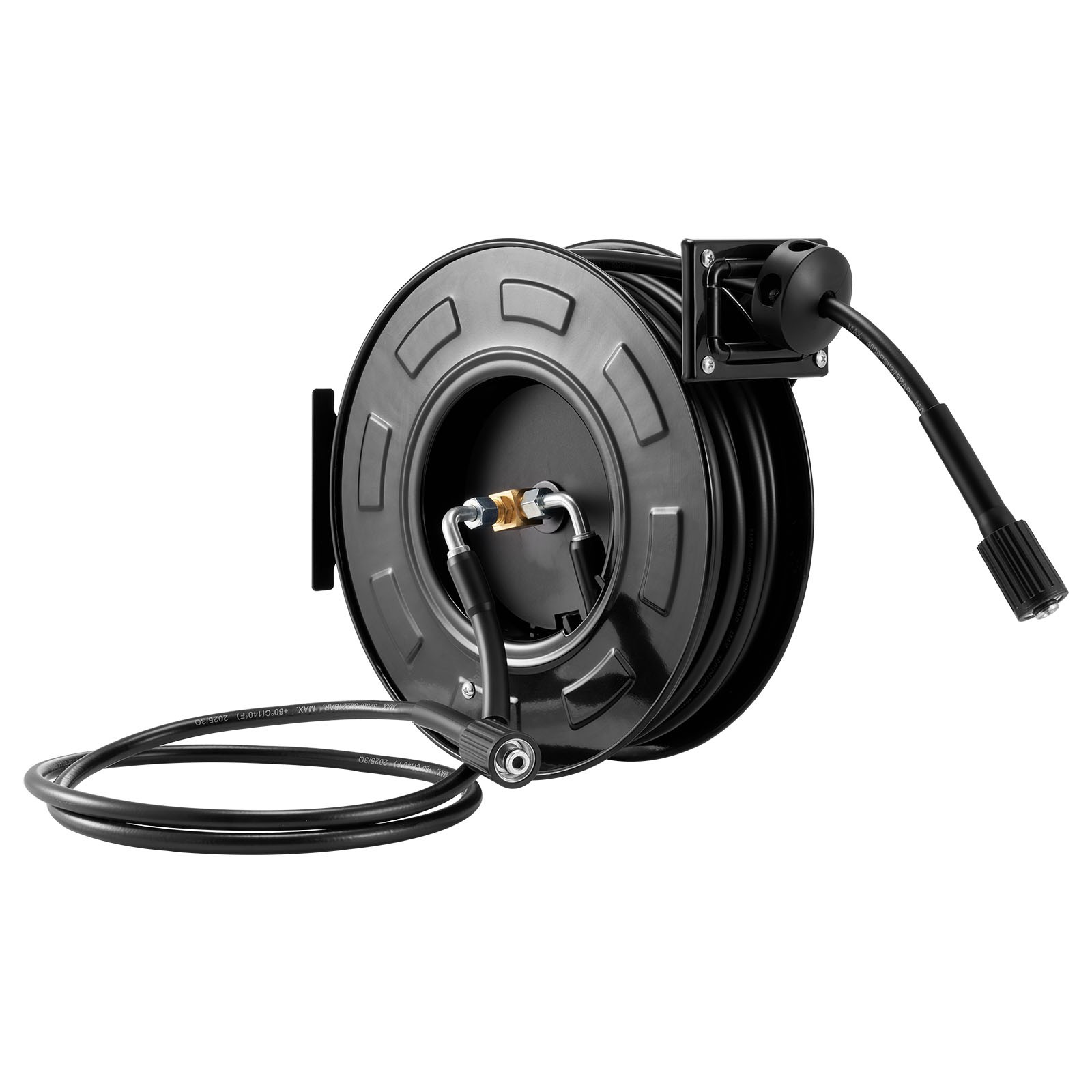VEVOR Pressure Washer Hose Reel 60ft x 1/4in Retractable 4000PSI Auto-Rewinding