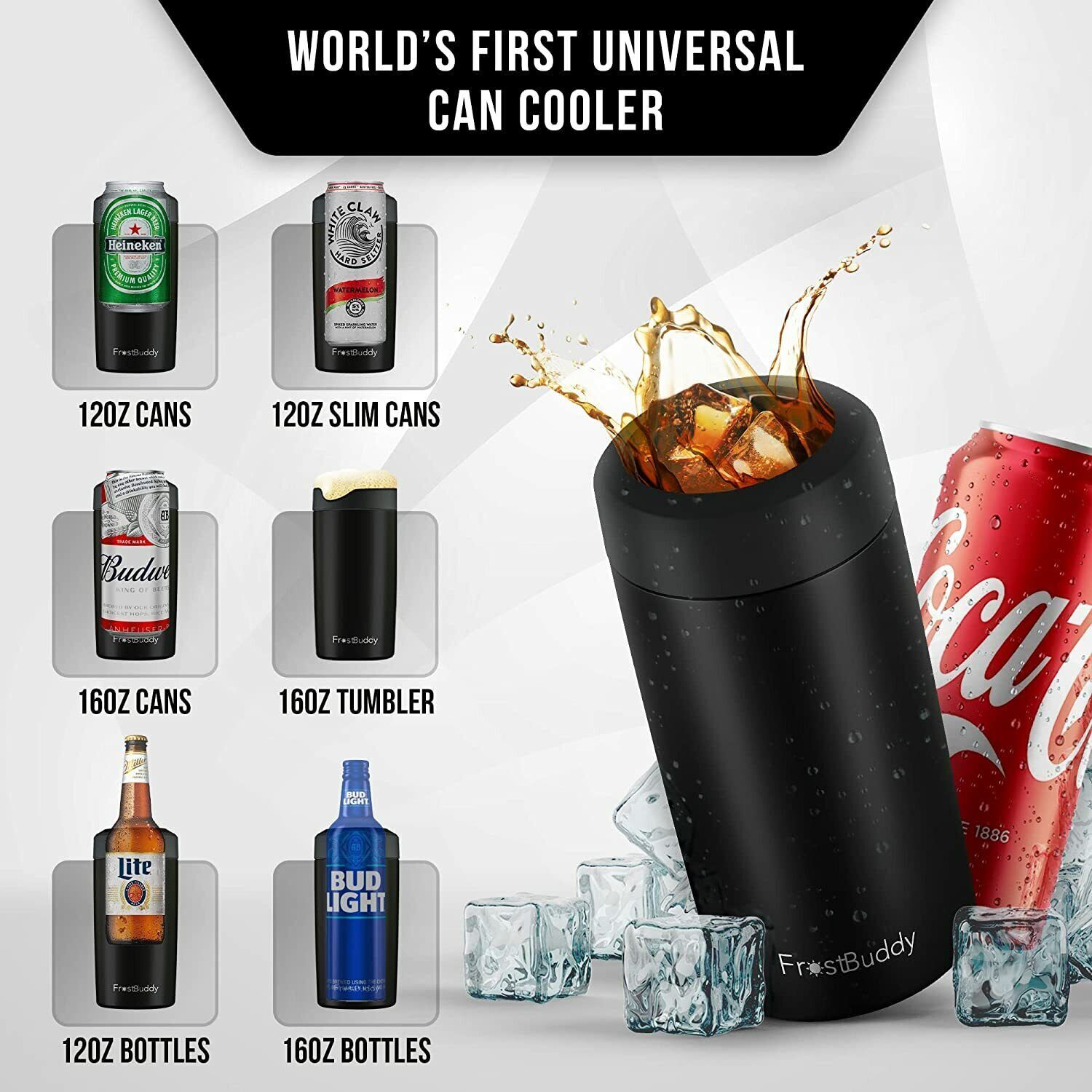Frost Buddy​ Universal 2.0 Stainless Steel Insulated Can Cooler