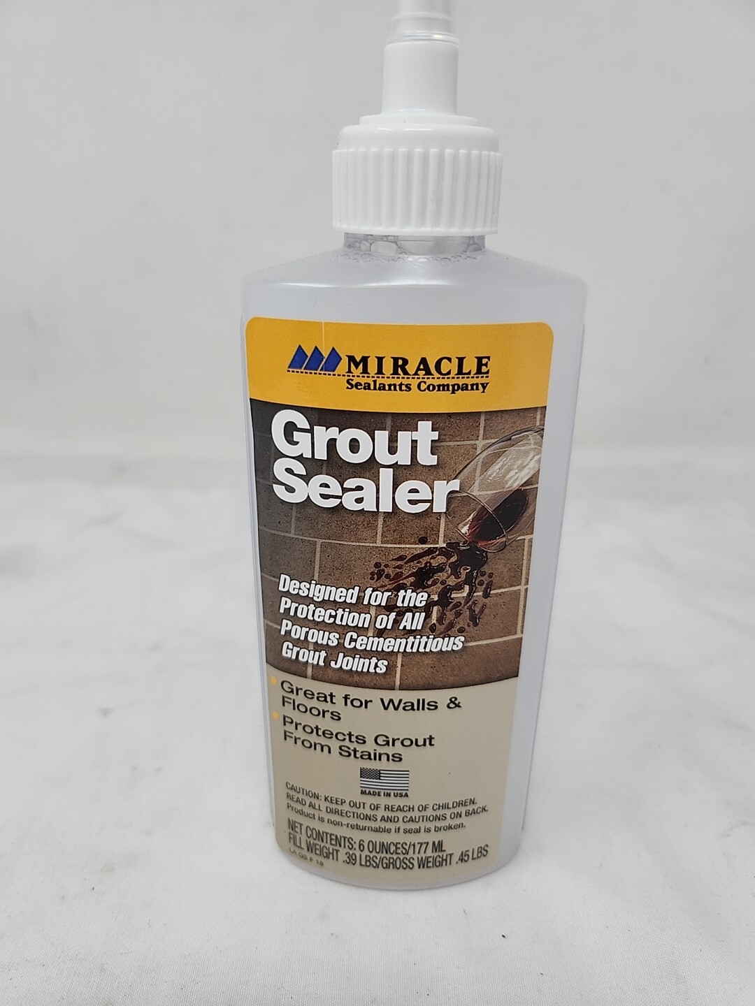 Miracle Sealants 367495 Grout Sealer Tile Joint Protector w/ Brush Tip 6oz