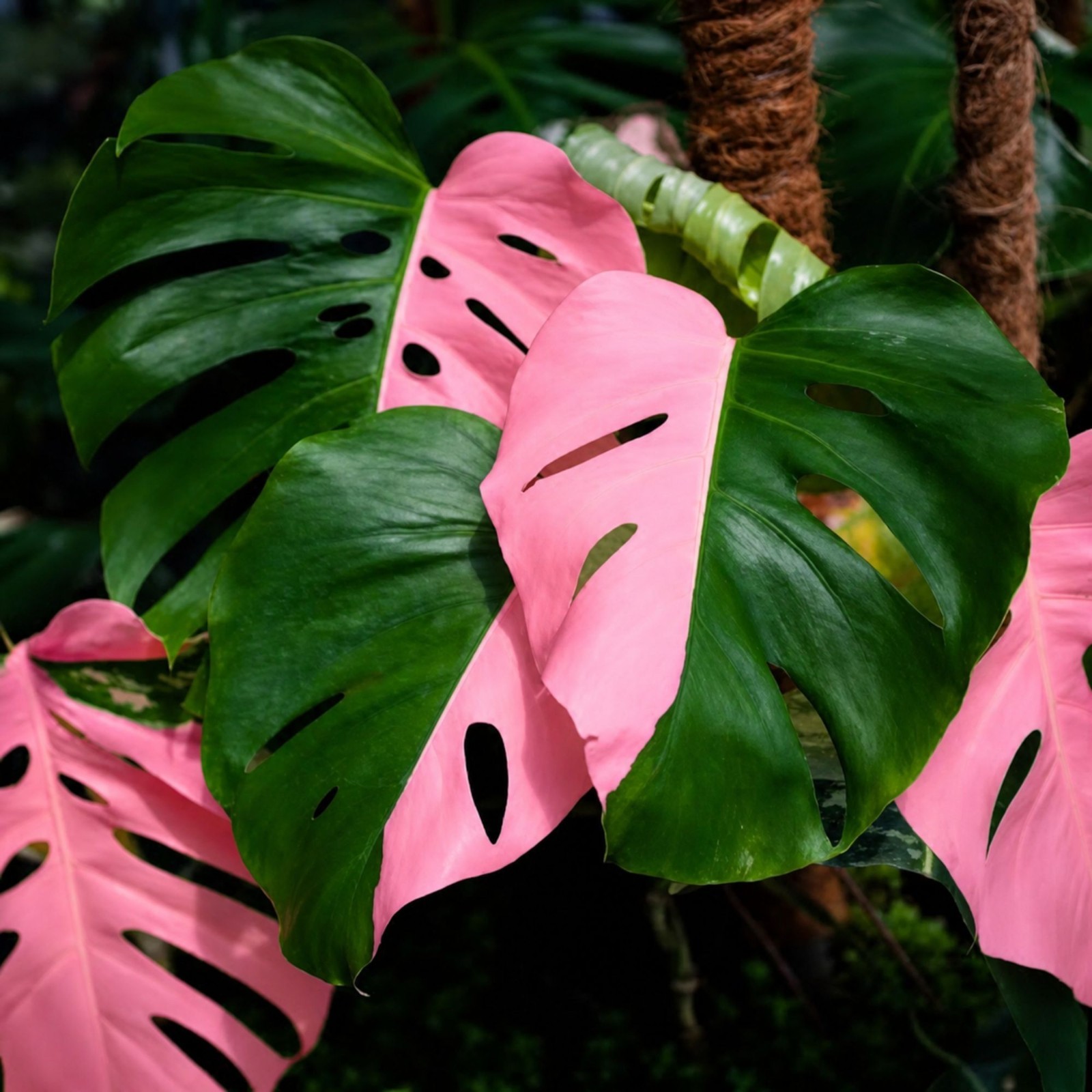 Monstera Pink Half Moon Rare Live Variegated Starter Plant Cuttings Houseplant