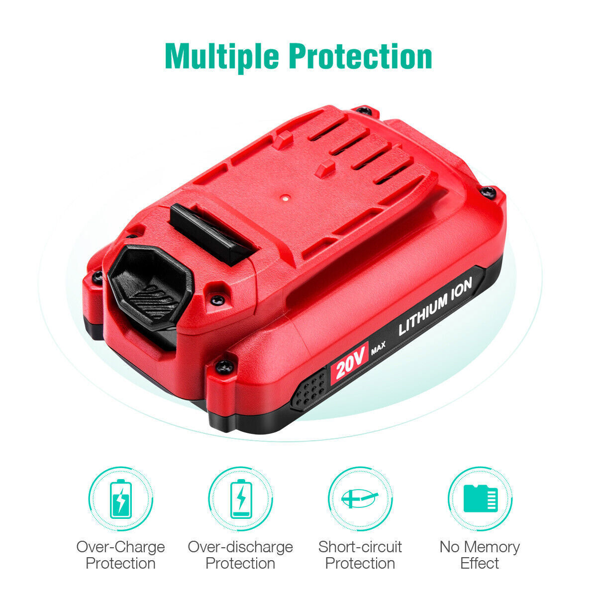 2Pack For Craftsman V20 Lithium Ion Rechargeable Battery CMCB204 CMCB202 CMCB201