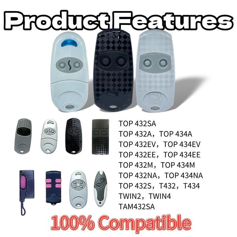 CAME TOP432EV 2 Button Black Gate Remote Control Key Fob Garage Door