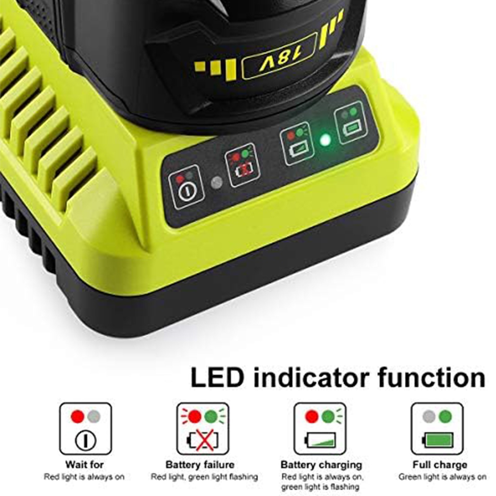 18V Fast Charger for Ryobi ONE Plus Battery P117 P118 Single Dual Port Charger