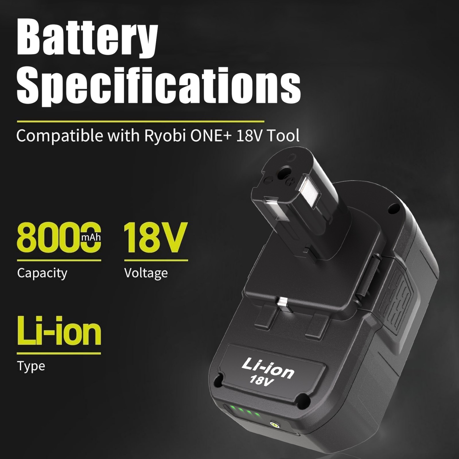2X 18V 8.0Ah Battery & Dual Charger Kit for Ryobi 18 Volt One+ Lithium Batteries