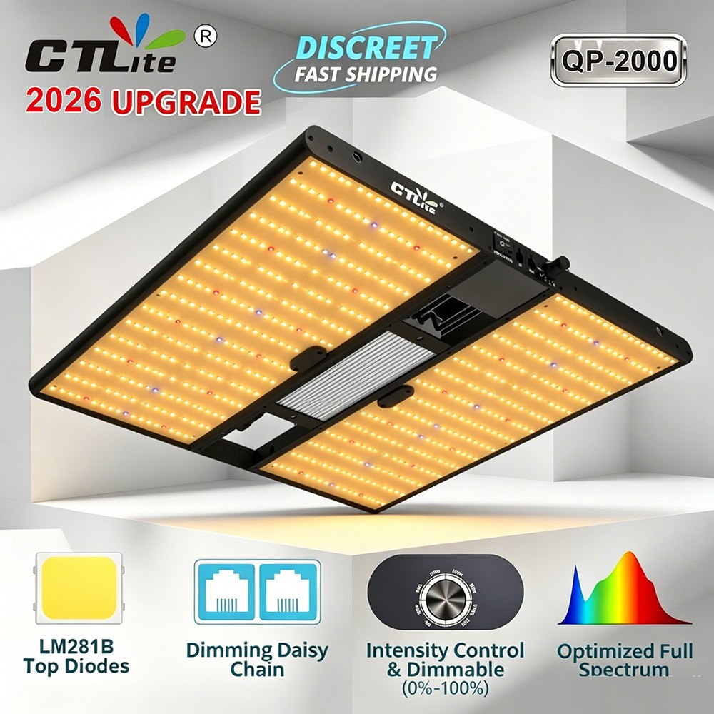 CTLite 2000W LED Grow Light 4×4FT Coverage Commercial Full Spectrum Growing Lamp