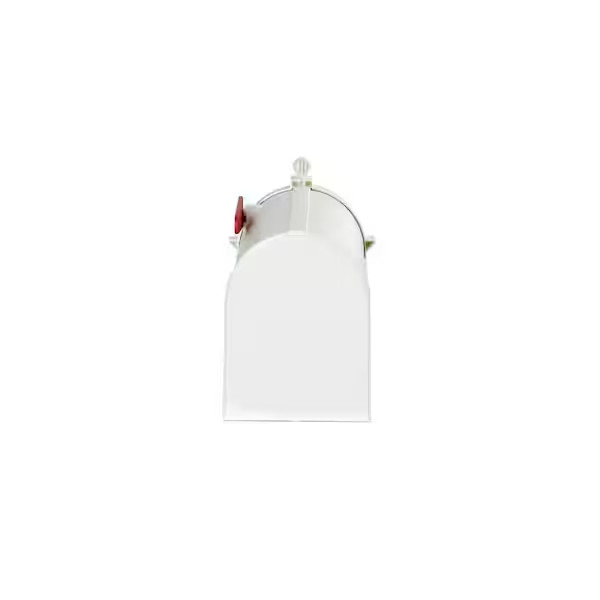 Ambrose White Post Mount Mailbox Large Plastic Residential Home Mail Box