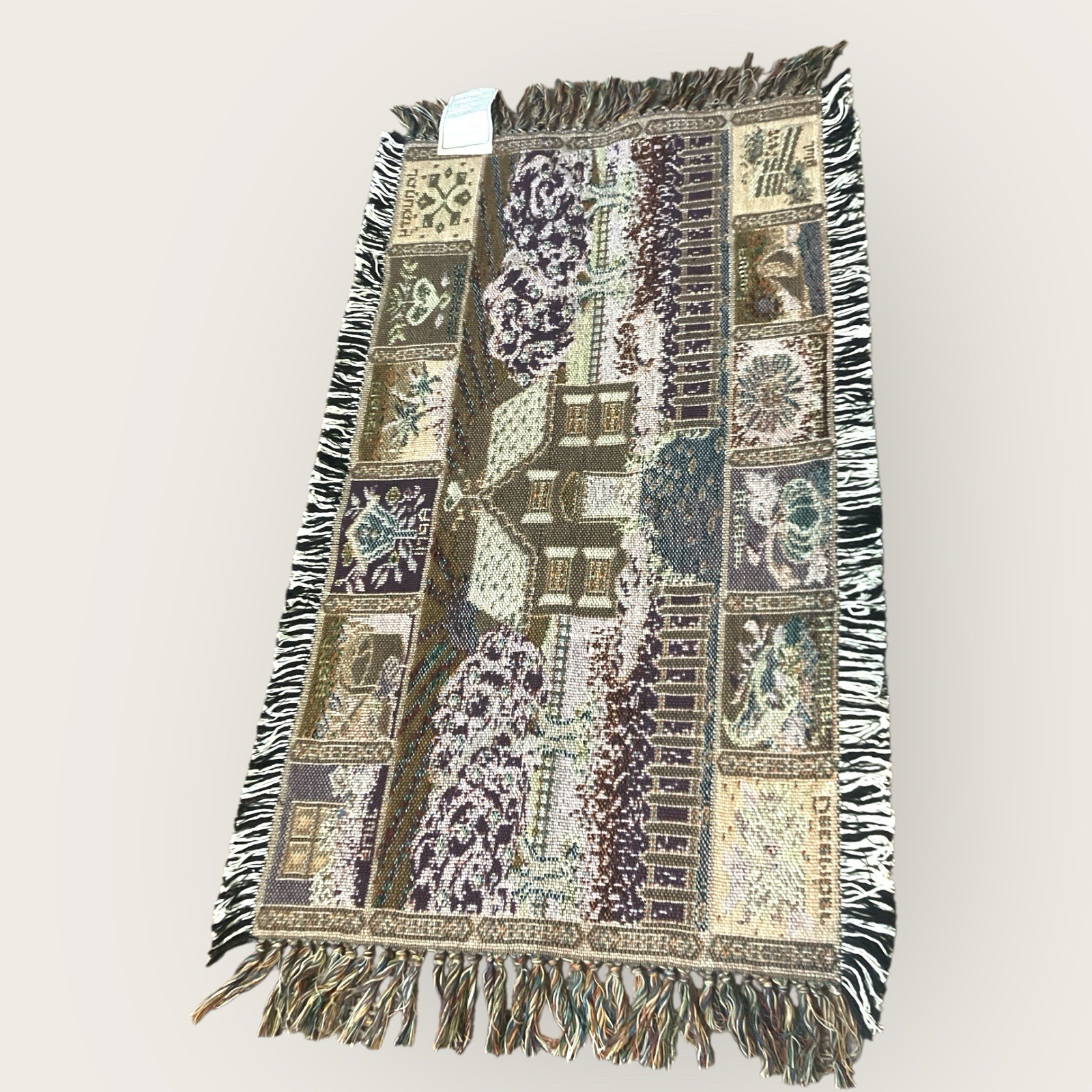 Vintage 12 MONTHS Country House Tapestry 20×35 FAST SHIP