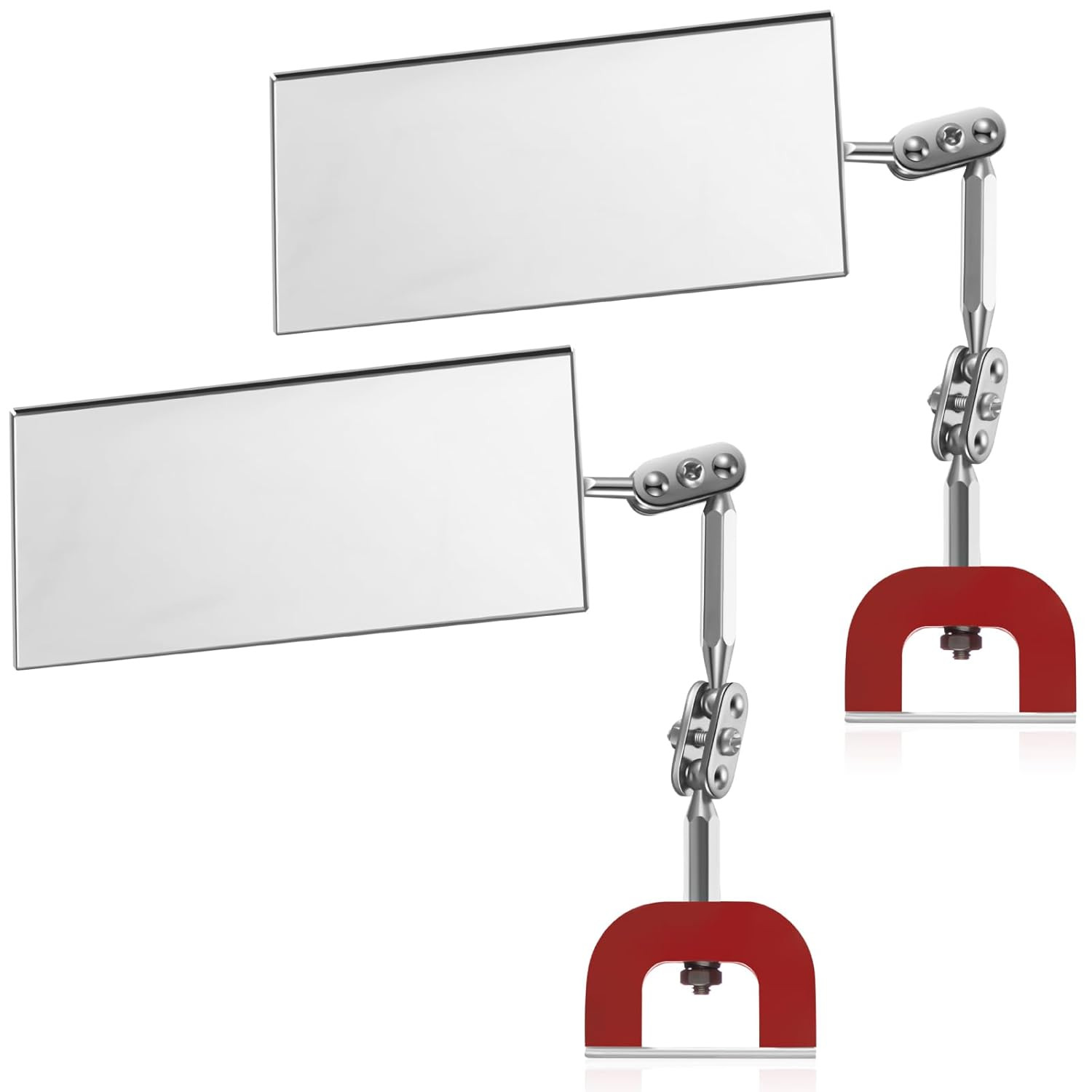 2 Pcs Rectangular Inspection Mirrors Magnetic Base Welding Mirror 4″ X 2″ Magnet