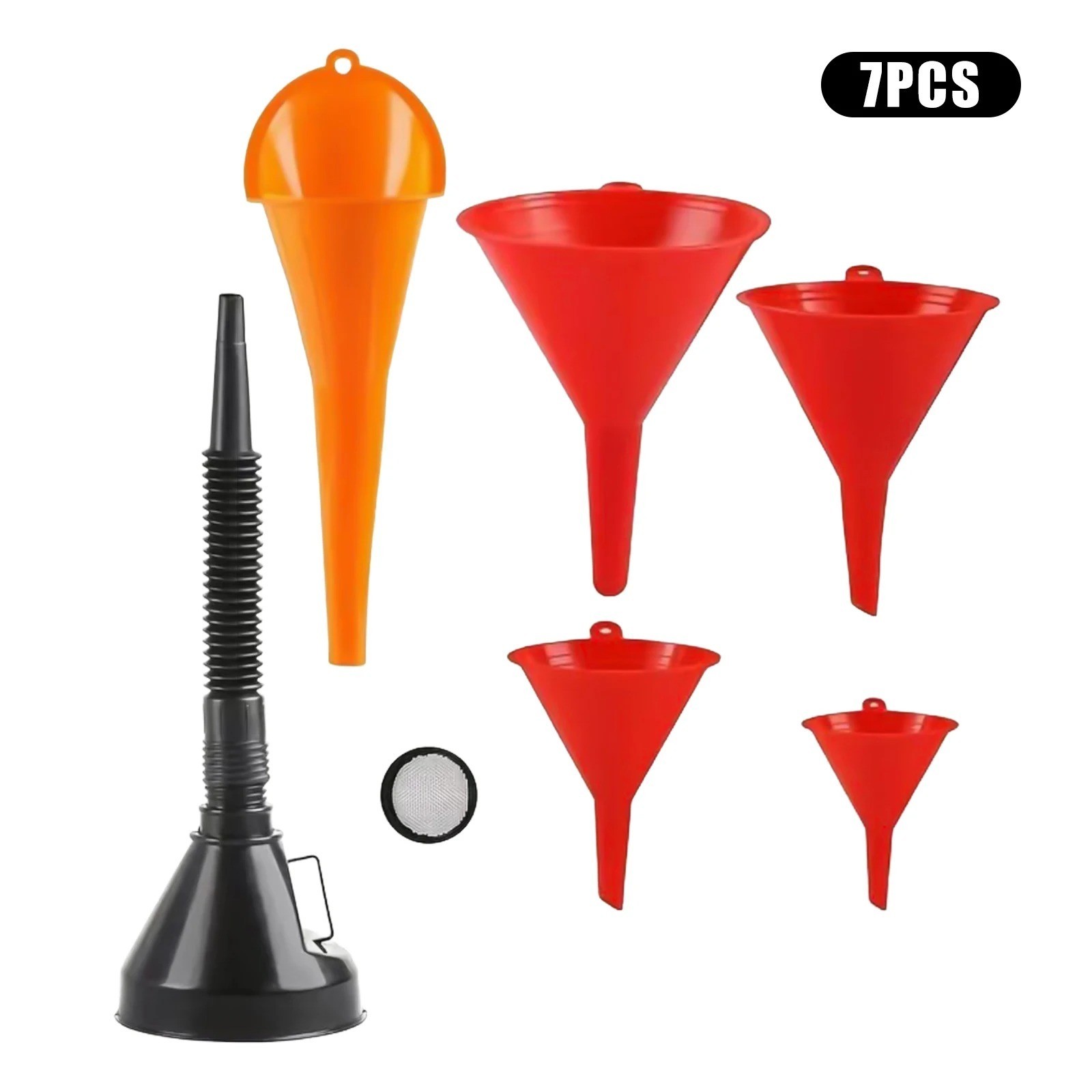 11pcs Fuel Funnels Set Plastic Long Neck Oil Funnel with Detachable Spout Filter