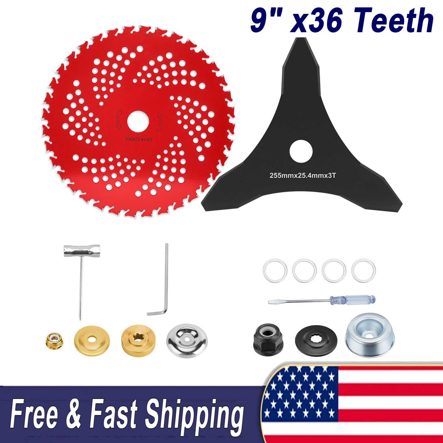 Teeth Carbide Tipped Blade Kit for Brush Cutter Weed Eater Trimmer
