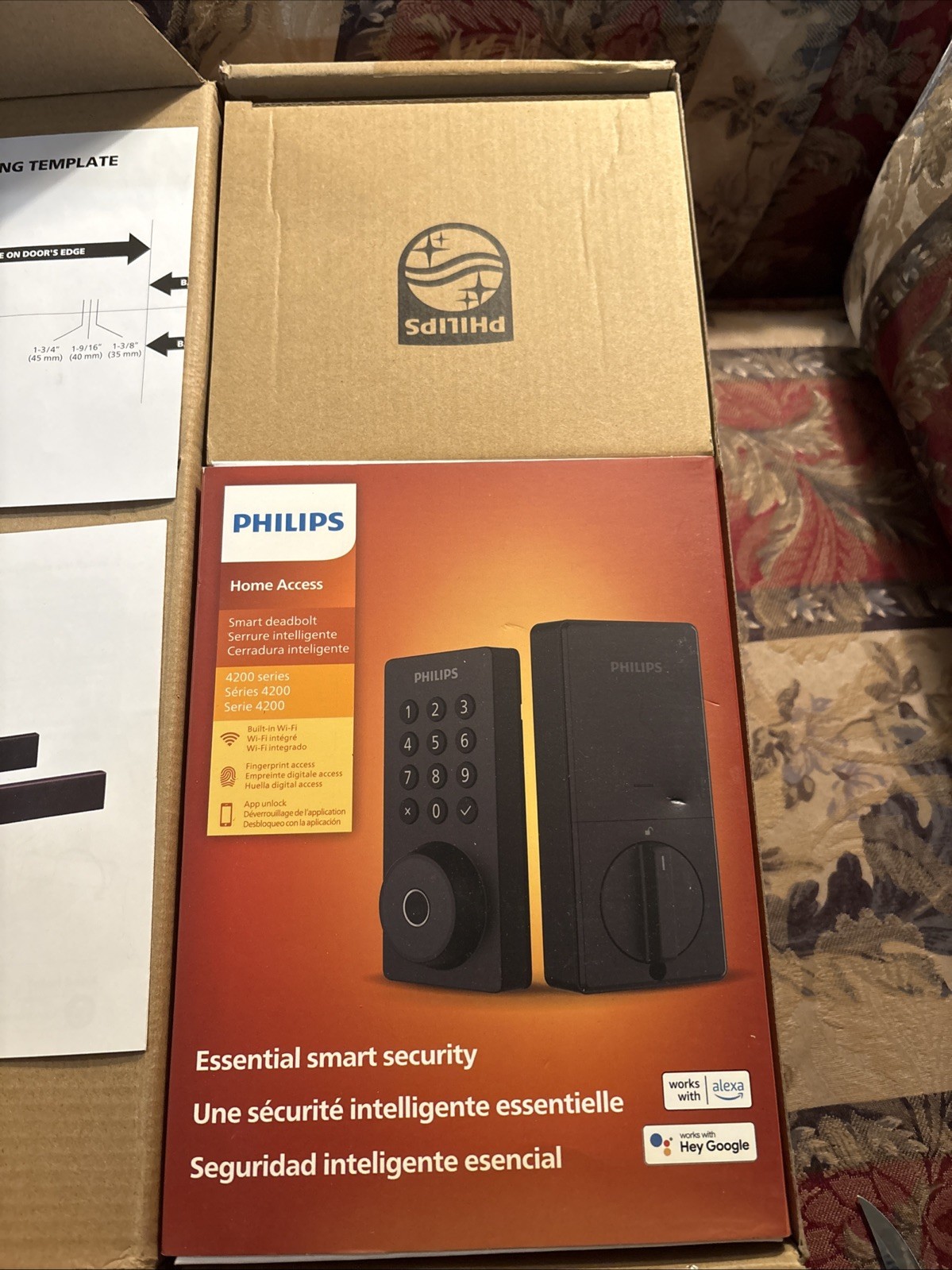 Phillips 4200 Series WiFi Fingerprint BLACK Smart Deadbolt & Door Handles