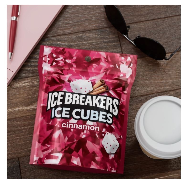 Ice Breakers Ice Cubes Cinnamon Sugar Free Chewing Gum,8.11 oz,100 Pieces.