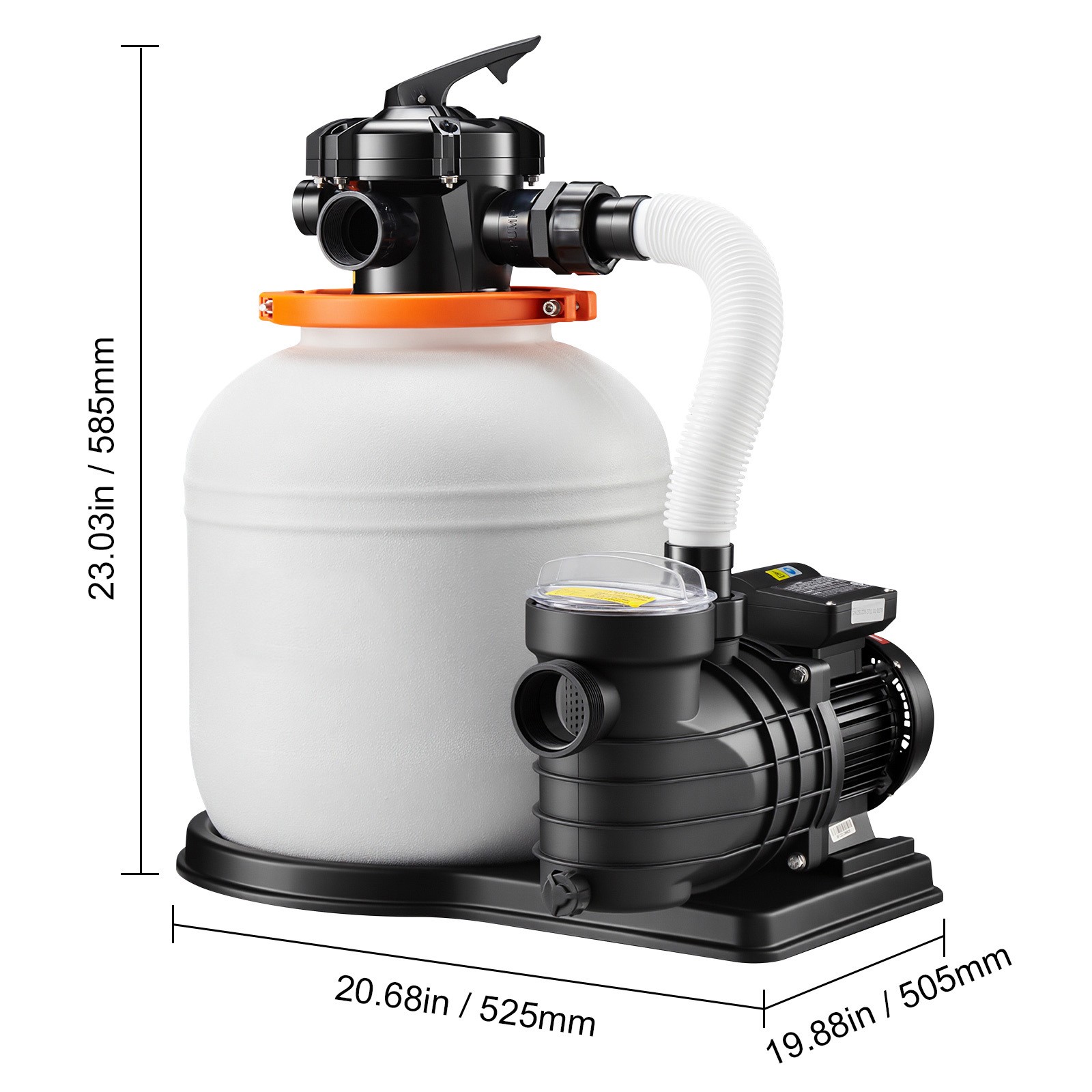 Uimoso 14″ Sand Filter Pump with Timer, 0.75HP, 3500 GPH for Above Ground Pools