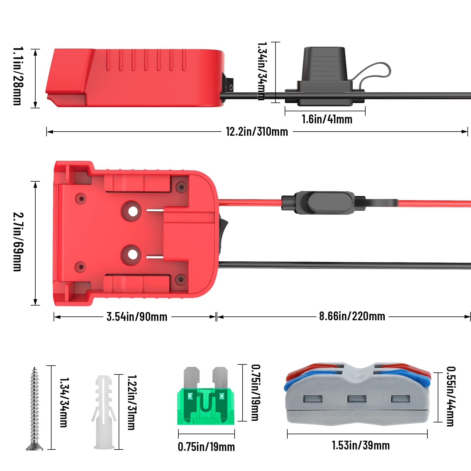 18V to 12V Power Wheel Adapter Compatible with Milwaukee 18V Battery for DIY Car