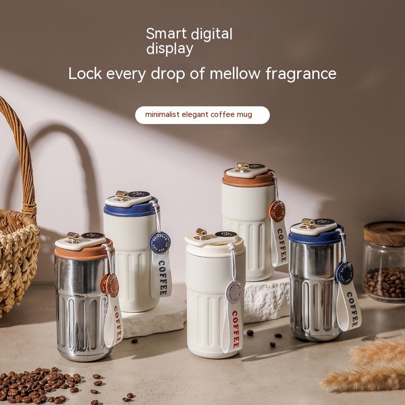 Smart Digital Thermal Bottle Portable Coffee Mug Stainless Steel Water Bottle In