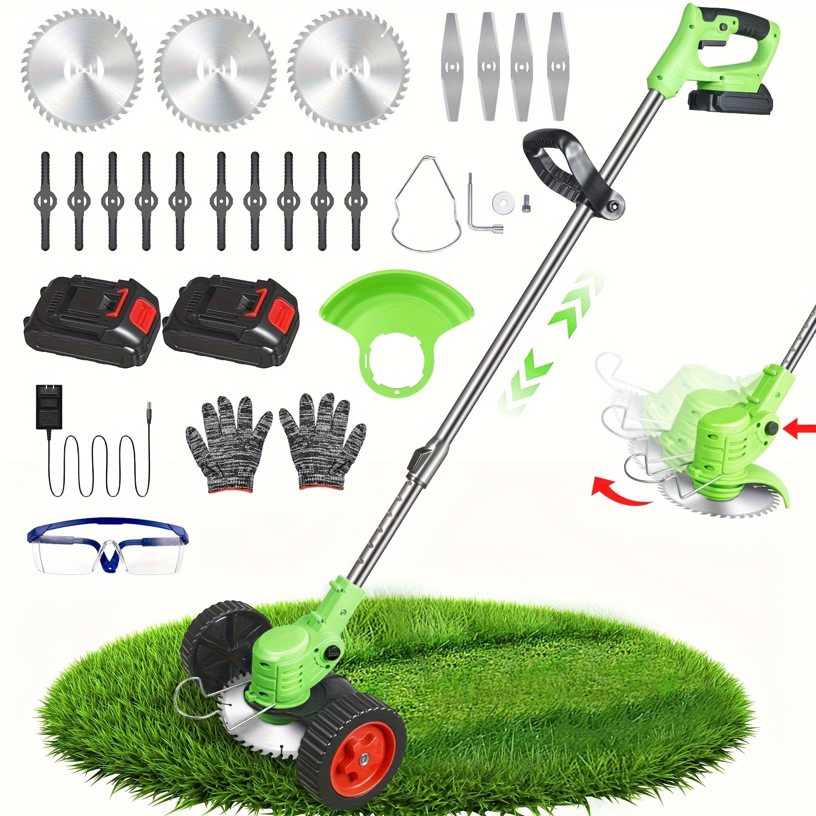 2026 Upgraded Electric Weed Eater Cordless 21V 2X4.0Ah Weed Wacker Battery