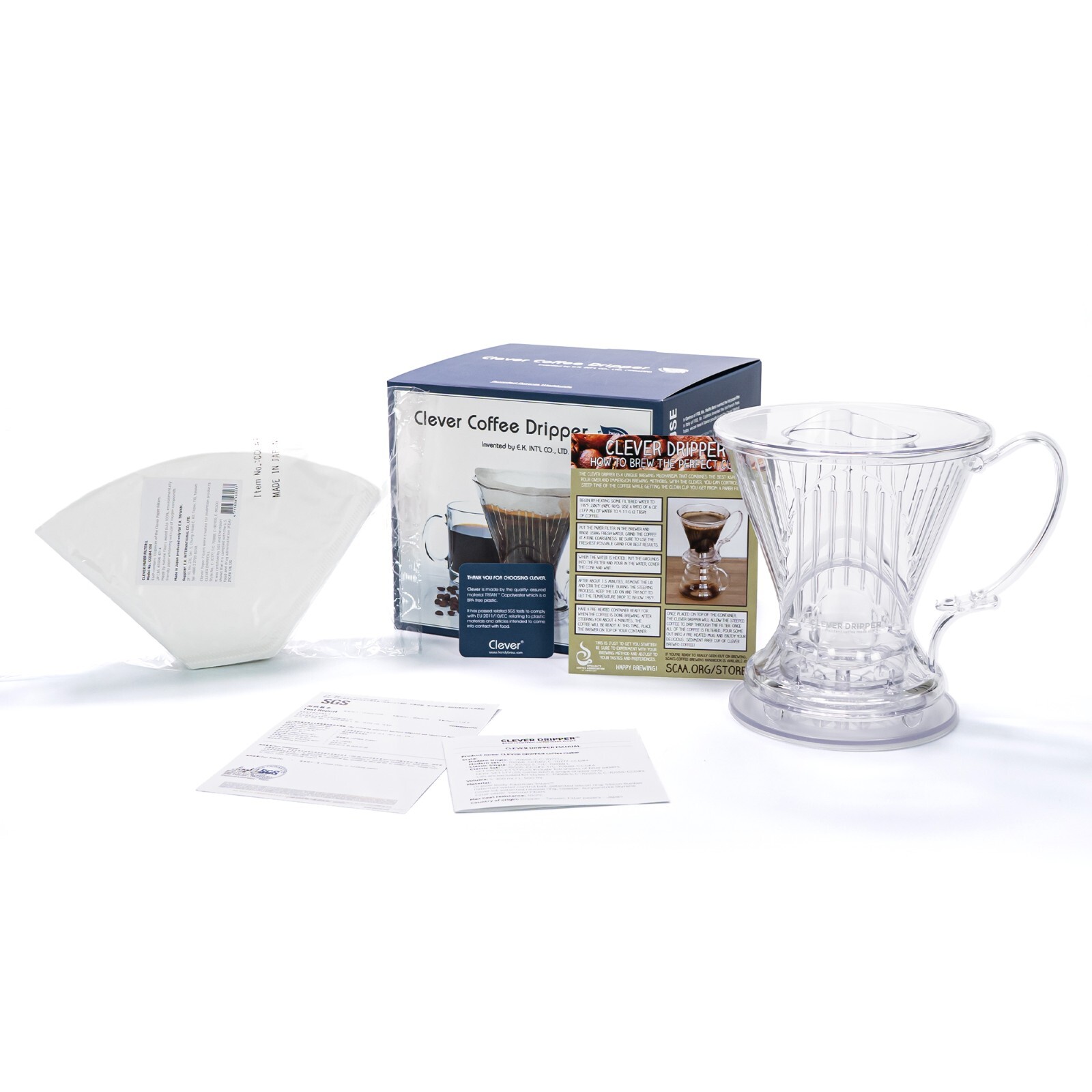 Clever Coffee Dripper, Overstock Discount, 18oz Pour Over Coffee Maker w/Filters