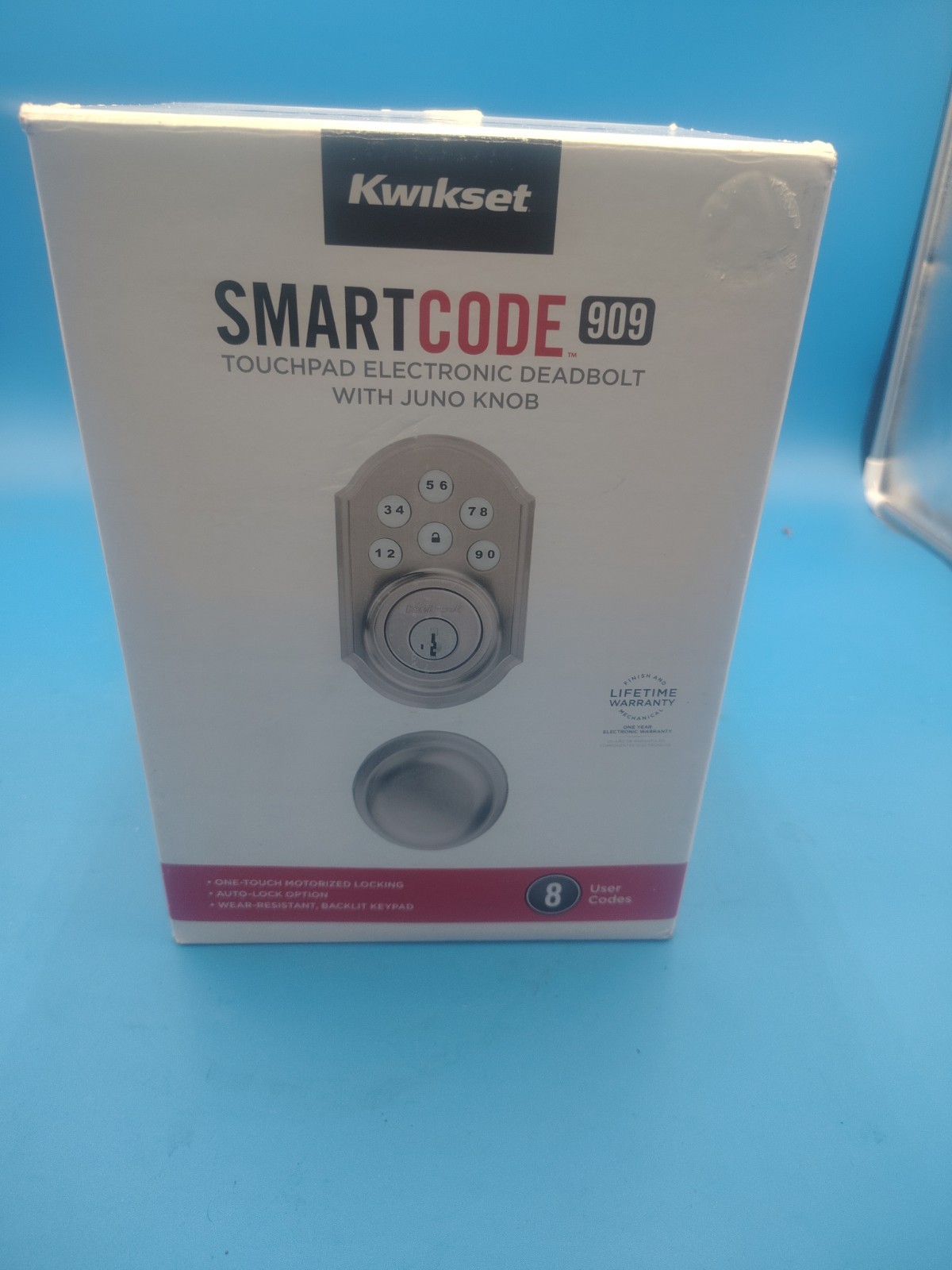 Kwikset SmartCode 909 Touchpad Keyless Entry Deadbolt Lock – Satin Nickel
