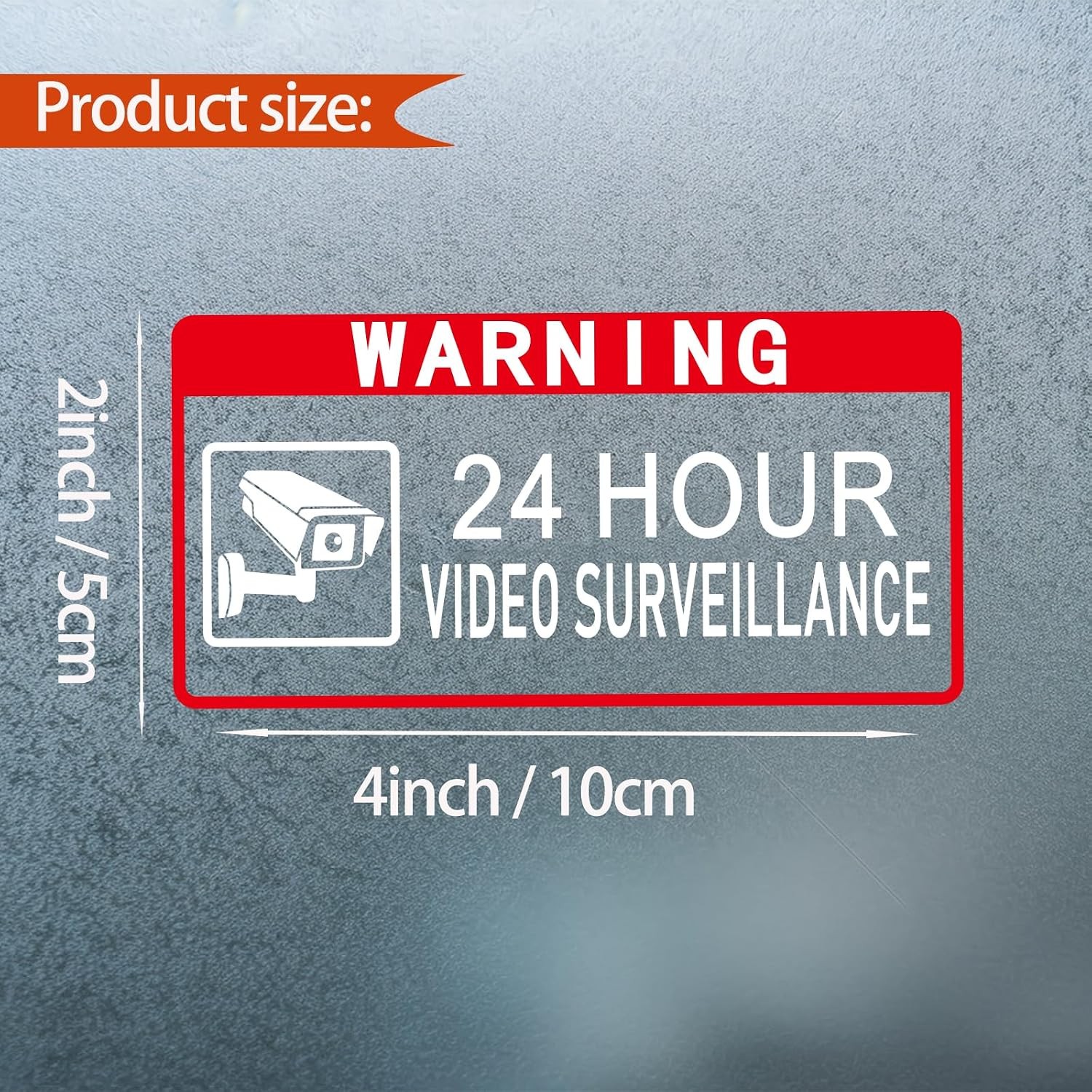 Video Surveillance Sign 2″ x 4″Security Sign 24 Hour Camera Warning Security