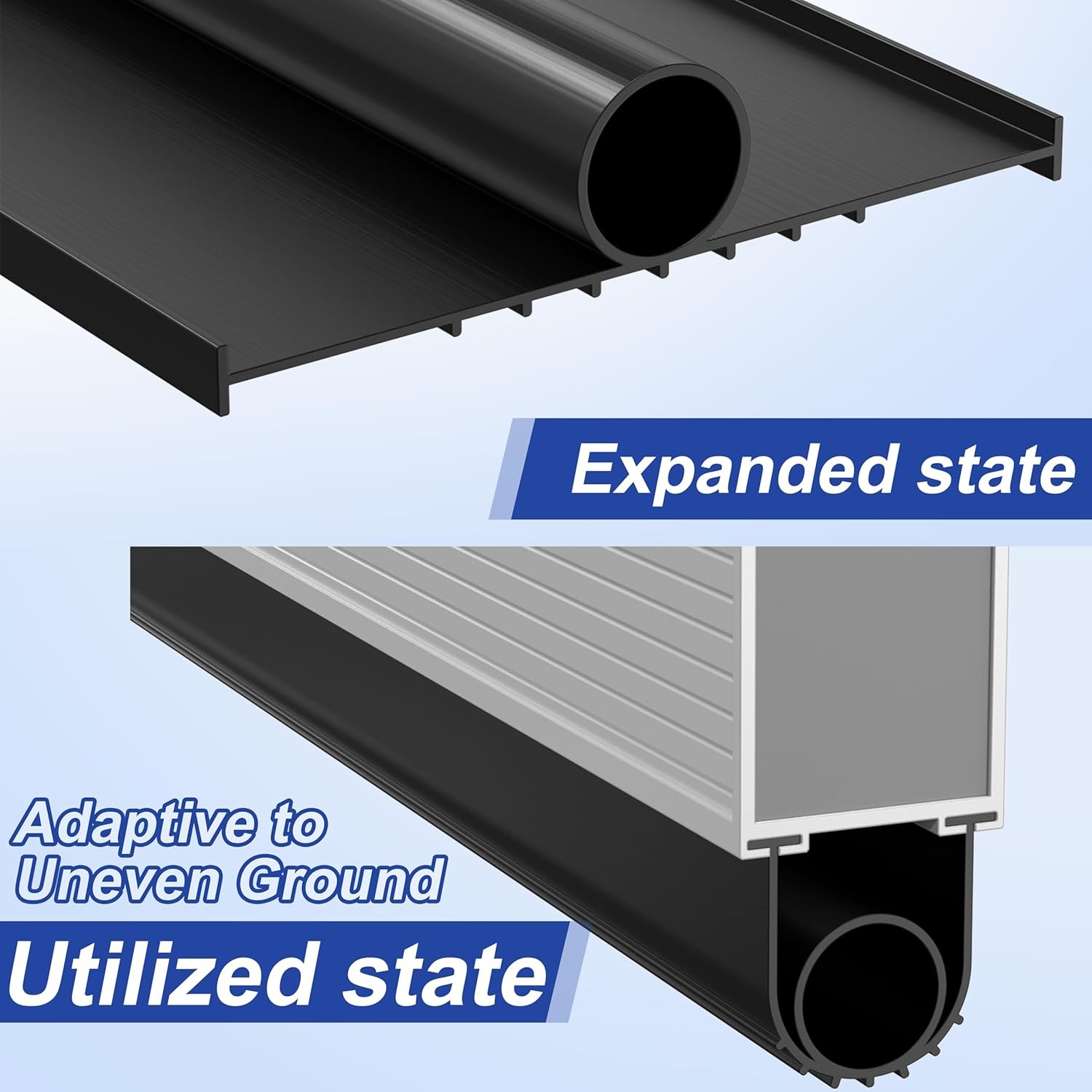 16/20Ft Garage Door Bottom Seals Threshold Buffering Weatherproof Sealing Rubber
