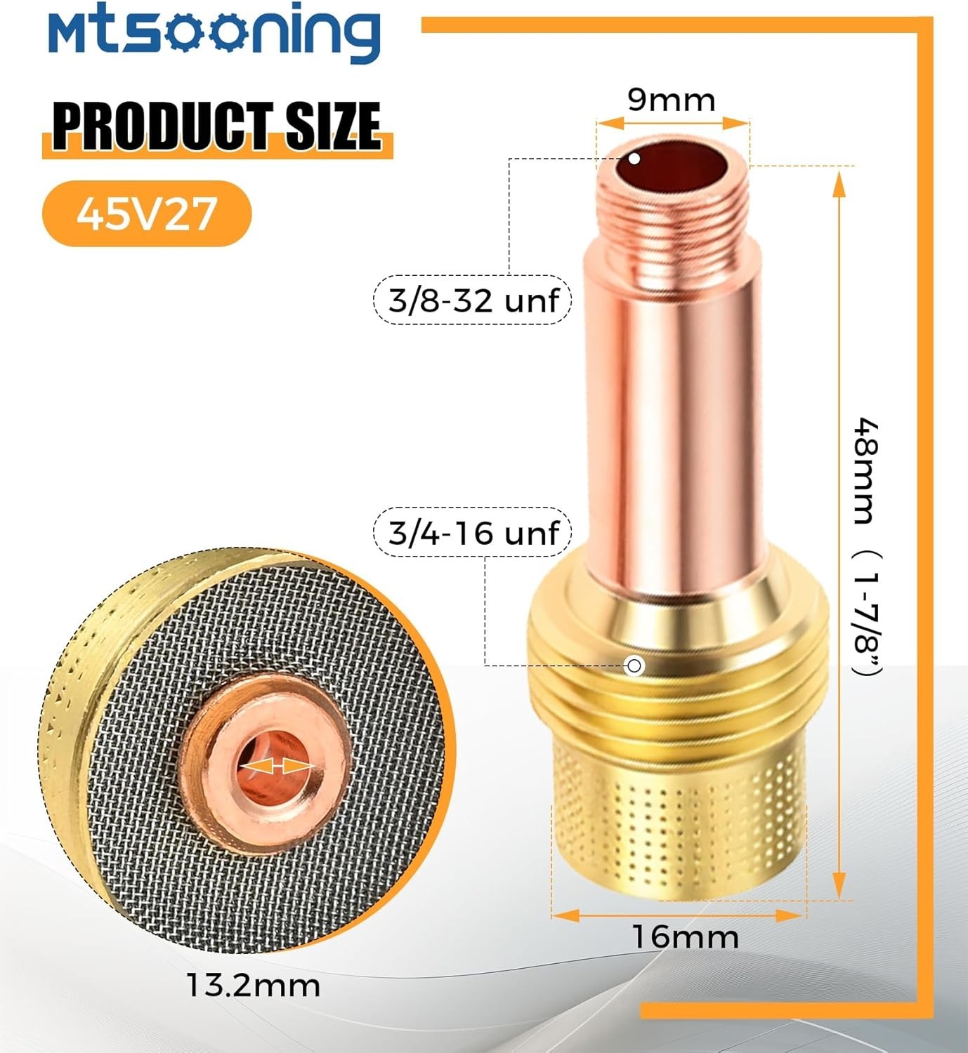 1/8″(3.2mm) TIG Welding Consumables Kit for WP-17/18/26 Series Torches | 5PCS