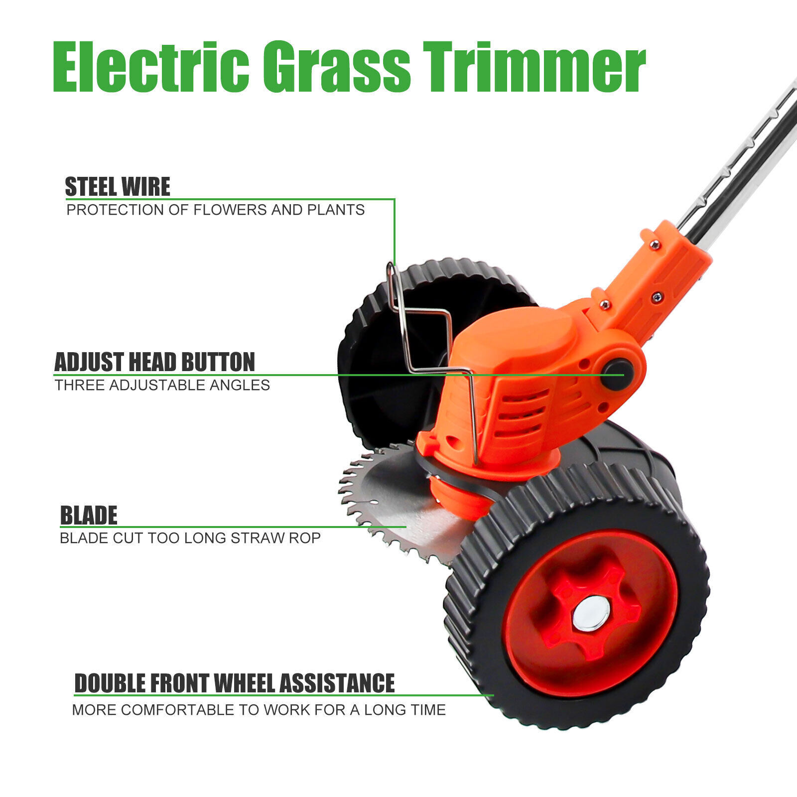 Electric Cordless Grass String Trimmer Lawn Edger Weed Wacker Cutter + 2 Battery