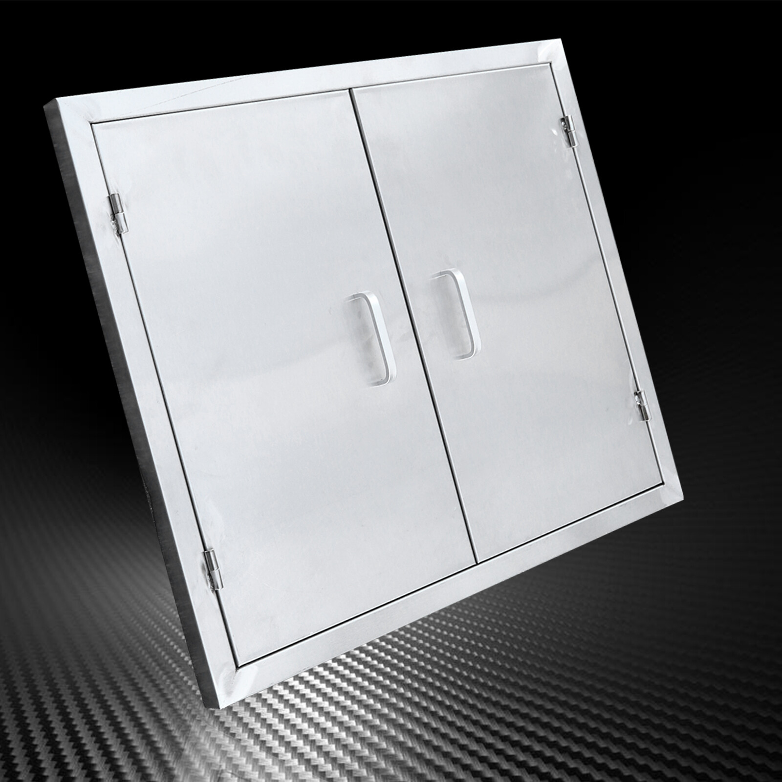 Stainless Steel Double Doors Access Outdoor Kitchen Island Door Drawer BBQ Grill