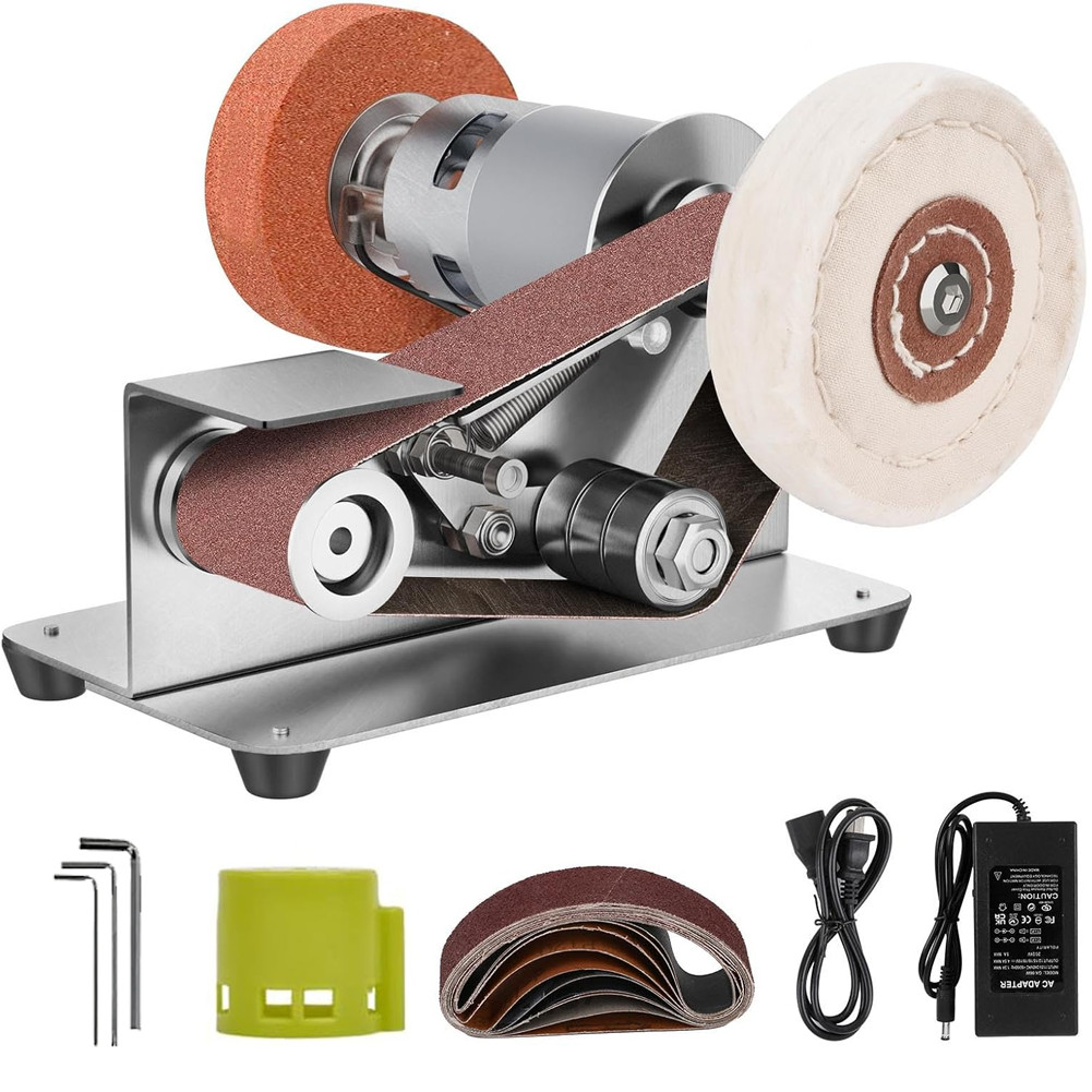 Mini Belt Sander, 7 Adjustable Speed Electric Knife Sharpener, 15 Degree Belt Gr