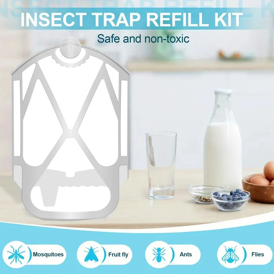 Fruit Fly Trap Glue Board Refills Compatible with Zevo Sticky Insert Cartridges