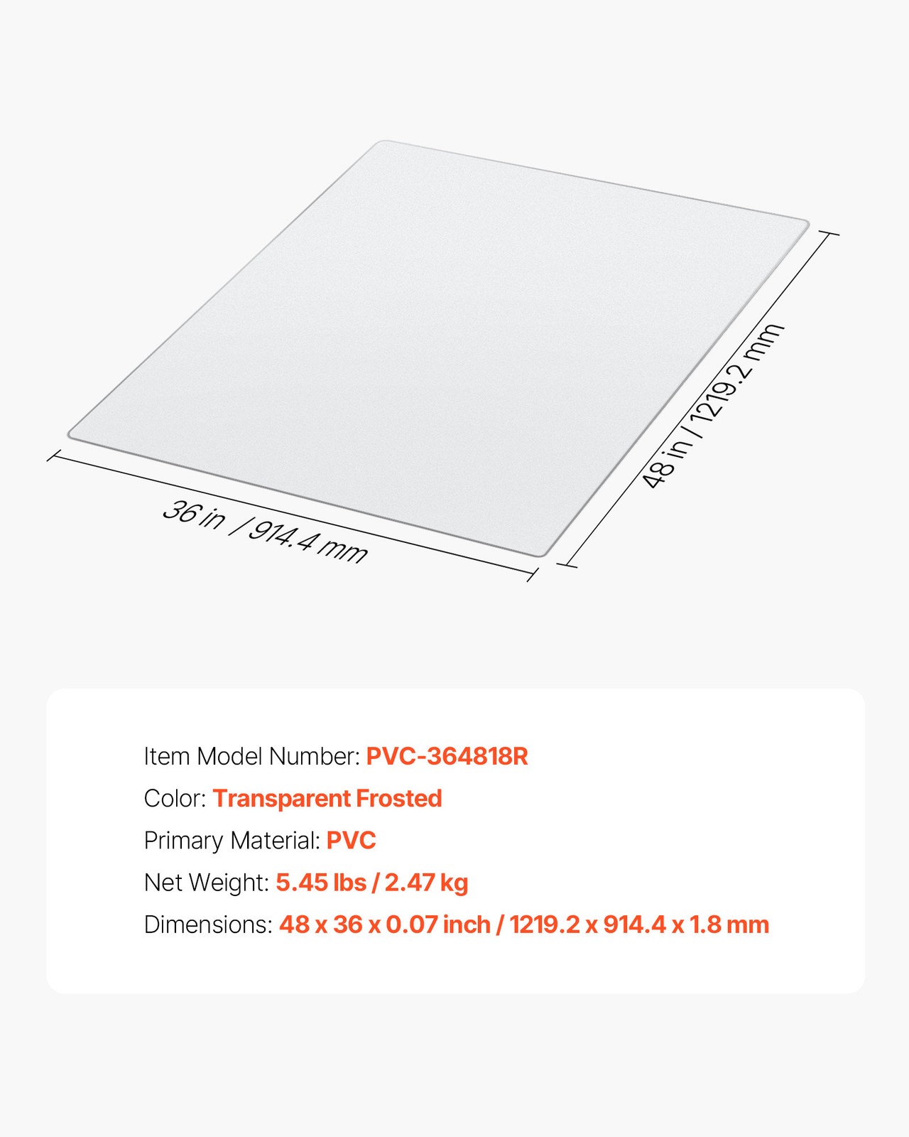 Uimoso Chair Mat 36 x 48-inch Transparent Office Hard Floors Carpet Protector