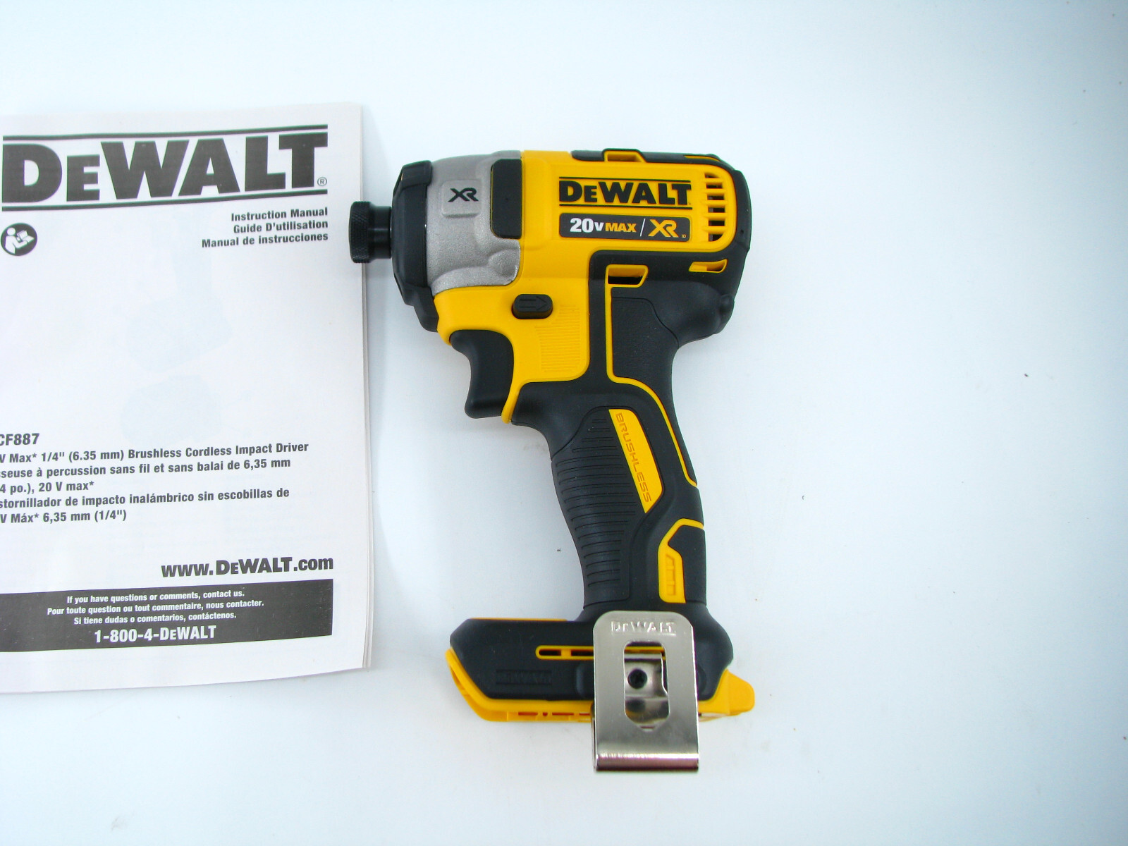 New DEWALT DCF887B 20V MAX XR Brushless 1/4″ Inch Impact Driver 20 volt 3 speed