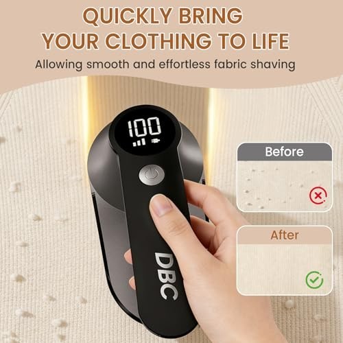Rechargeable Fabric Shaver 3 Speed Lint Remover LED Display 15000RPM Motor 6